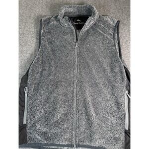 Tommy Bahama Men's Cascade‎ Cozy Vest Coal Grey Plush Fleece